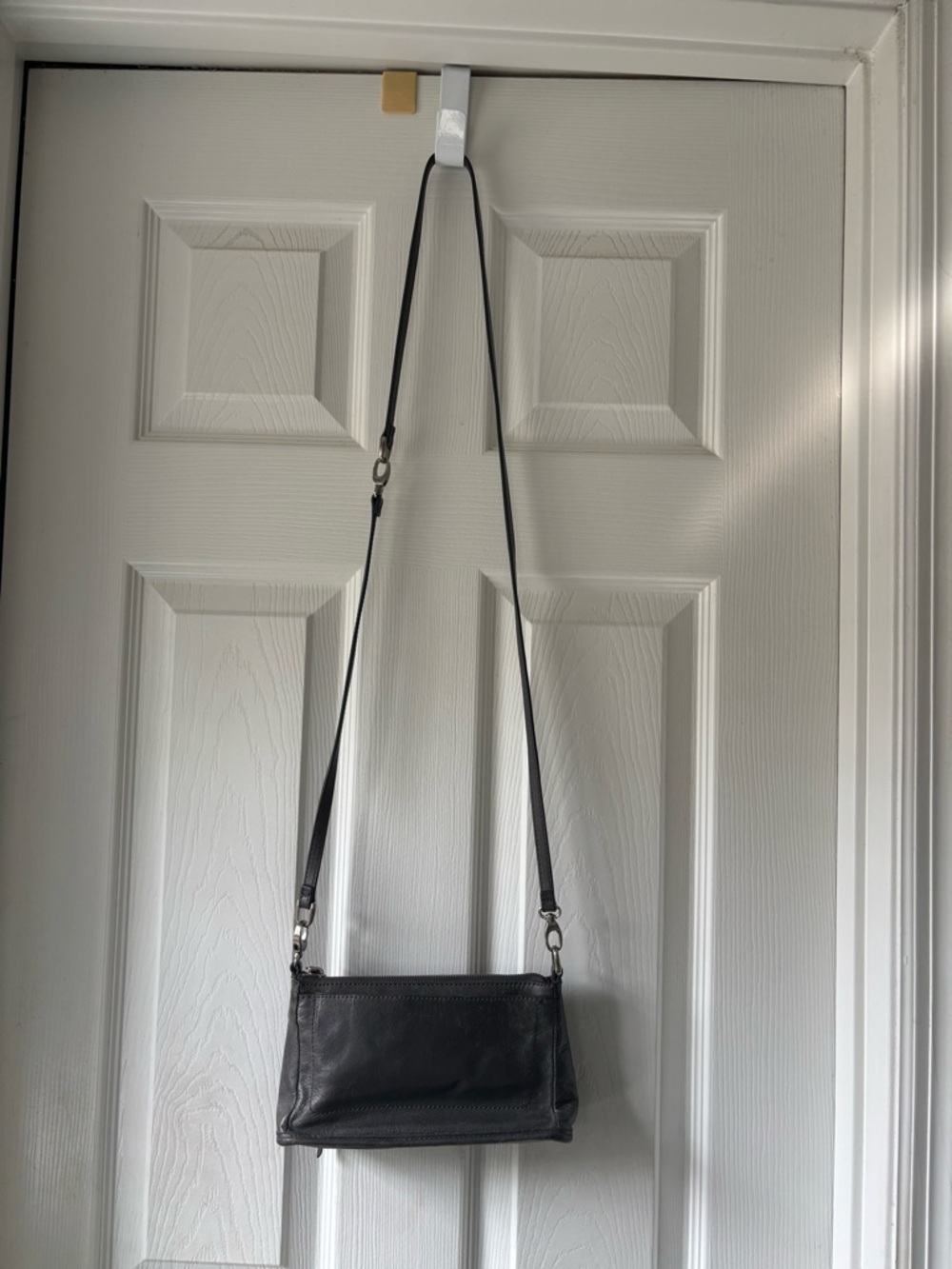 HOBO International Gray Leather Crossbody Bag